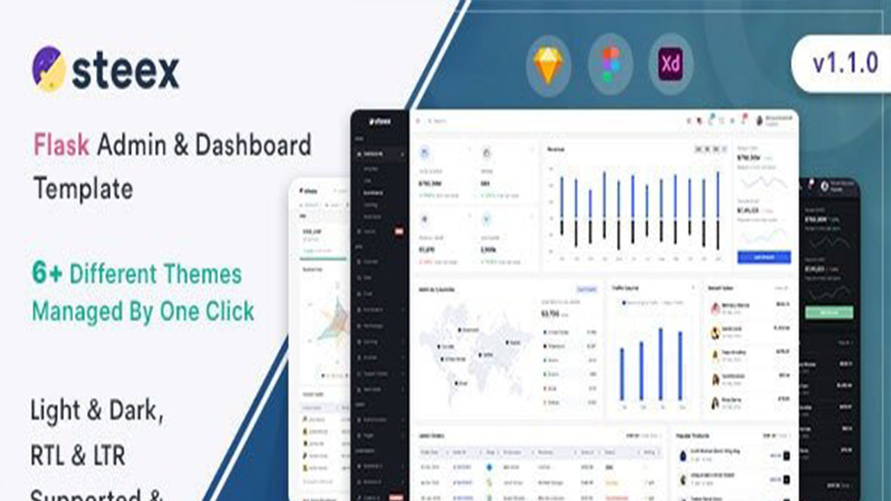 Steex v1.1.0 - Flask Admin & Dashboard Template